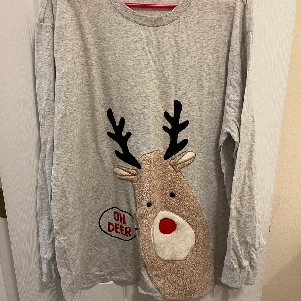 “Oh deer” long sleeve pajama shirt